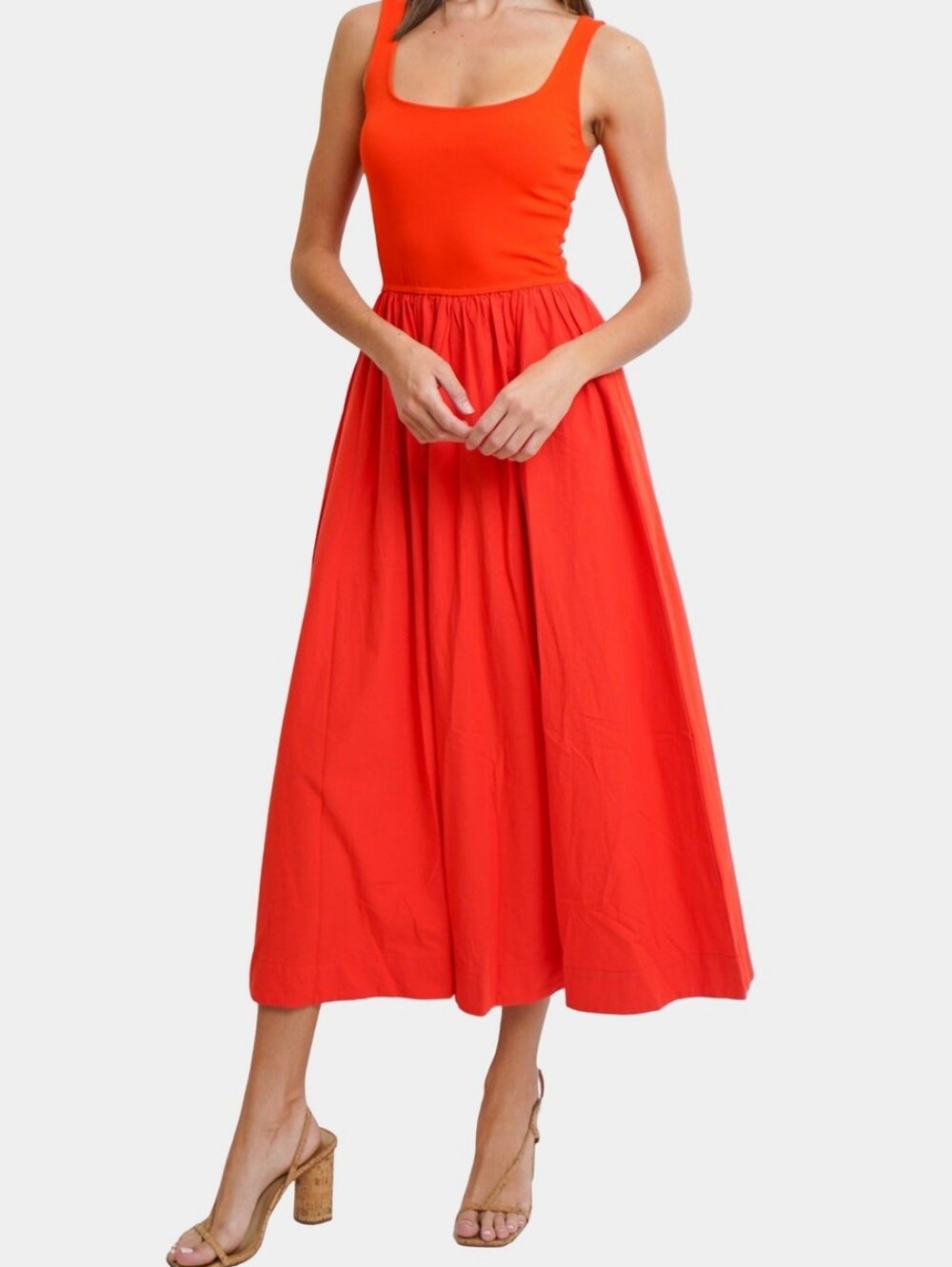 🧡 SUNSET CORAL SUMMER MIDI DRESS | Effortlessly Chic 🧡